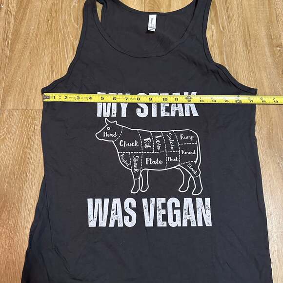 My Steak Was Vegan Tank Top for Carnivore Diet Tank Tops Meat Lover Tanks - Picture 3 of 6